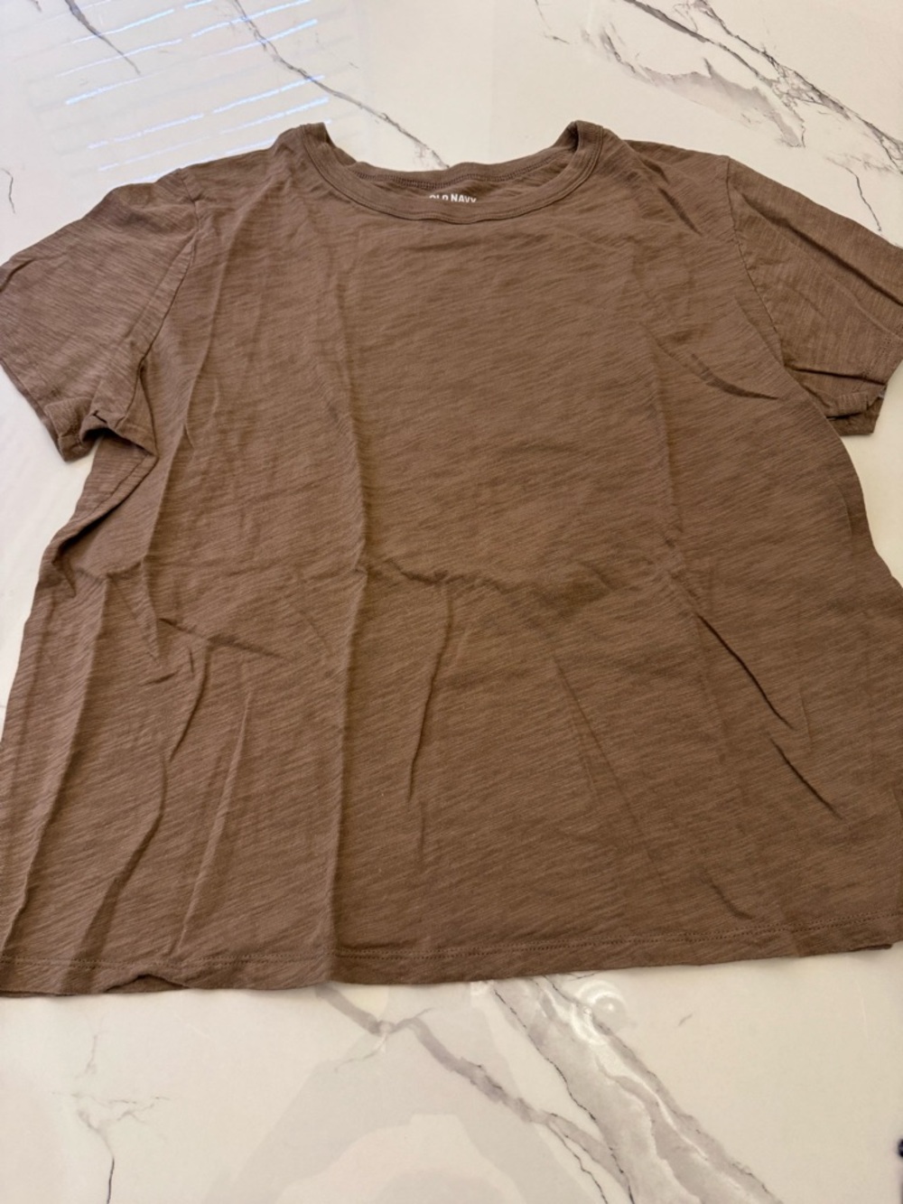 Old Navy Short-Sleeve Crewneck Tee in Taupe Brown